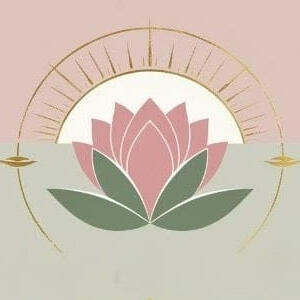 Logo Écl'Aura : lotus rose sous un soleil doré